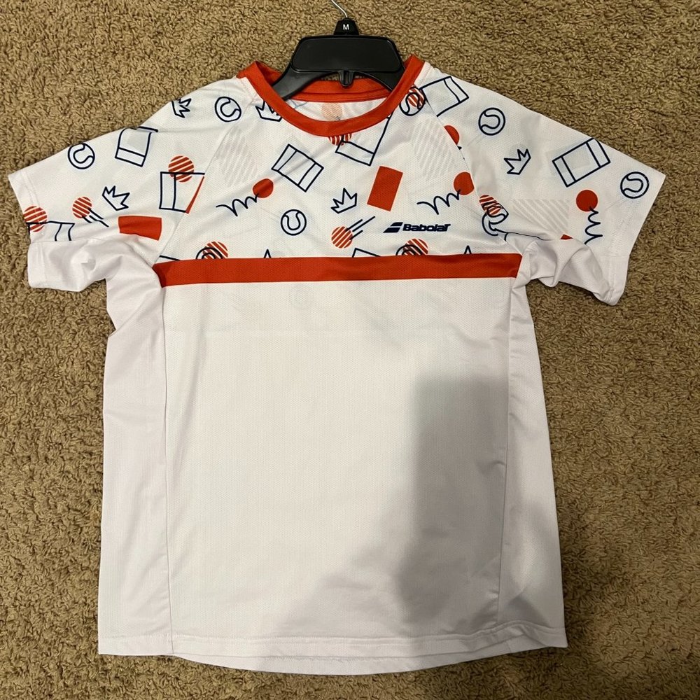 NWOT Babolat Boys Dri-fit Compete Crew Neck tennis shirt - size 12-14 Boys